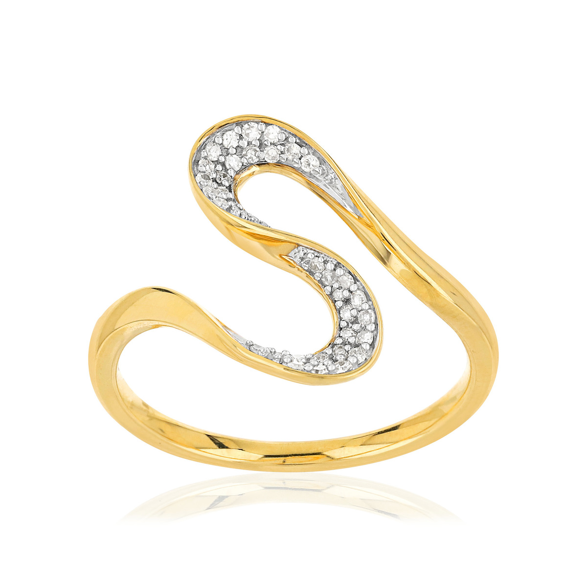Bague or 375 2 tons diamant
