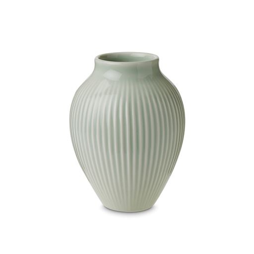 Knabstrup Riflet Vase, Mintgrøn, H12,5 cm