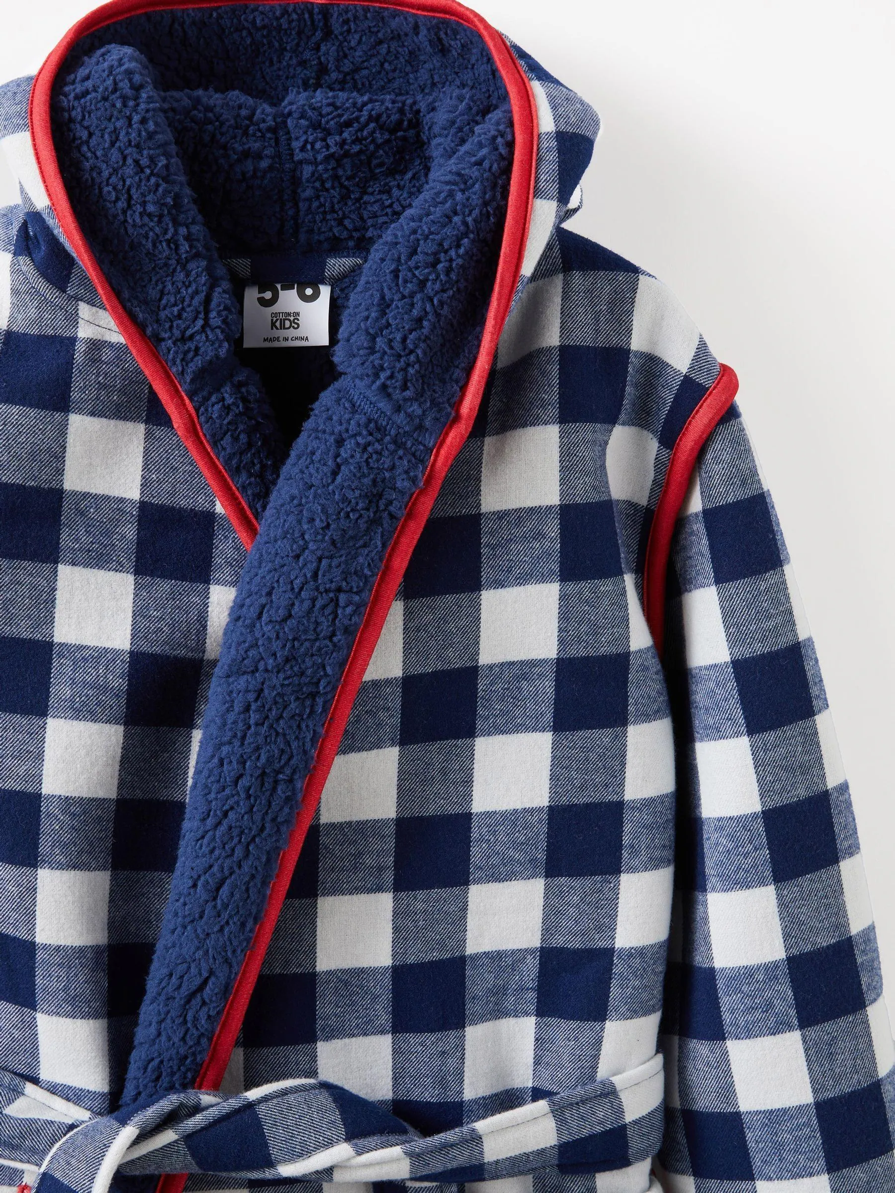 Blauw - Cotton On Hooded Dressing Gown