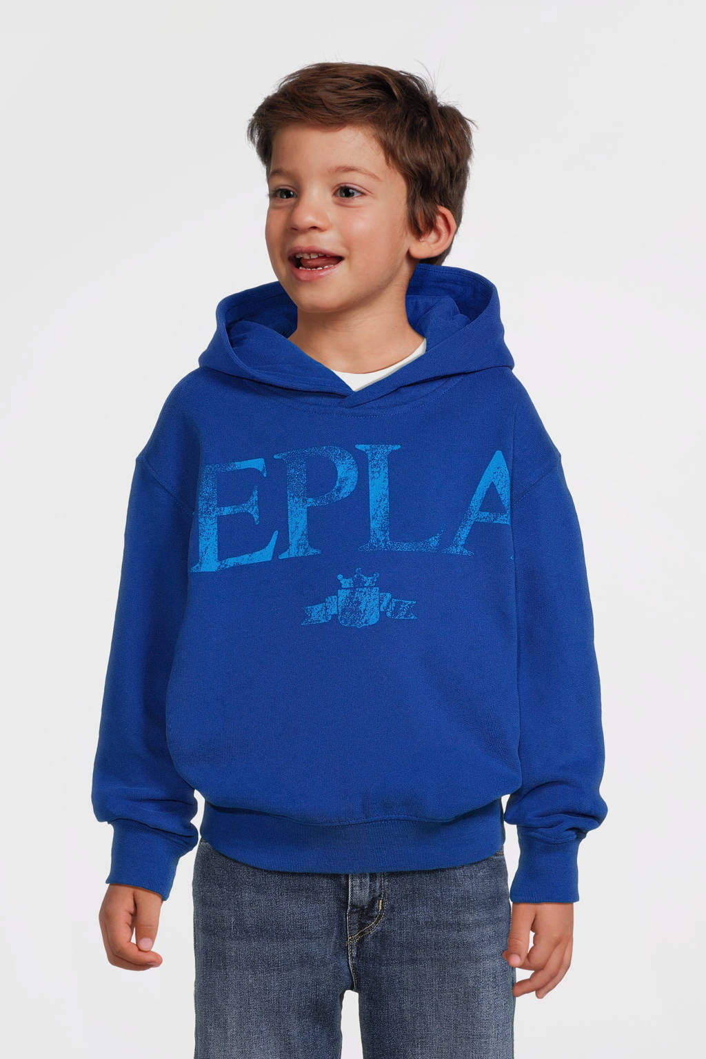 REPLAY hoodie met logo blauw