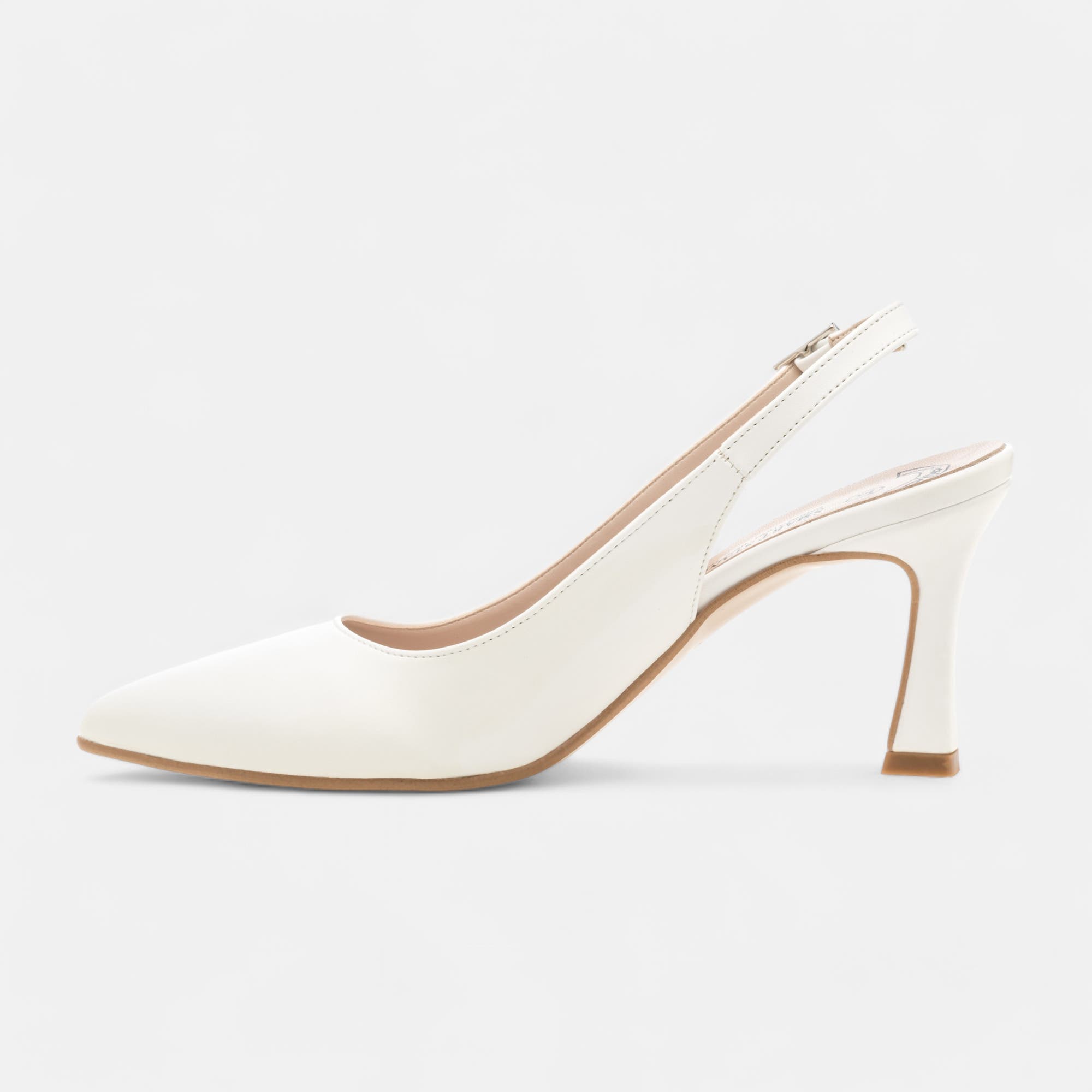 Escarpins avec bride arrière à talon Femme blanc