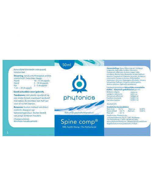 Phytonics Spine Comp - Supplement - Wervels - 50 ml Hond\/Kat\/Paard