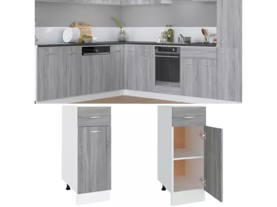 Armoire de plancher à tiroir Sonoma gris 30x46x81,5 cm