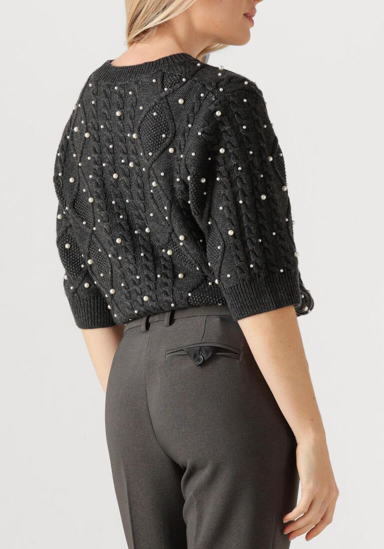 donkergrijze gestuz trui gztaiba deco pullover