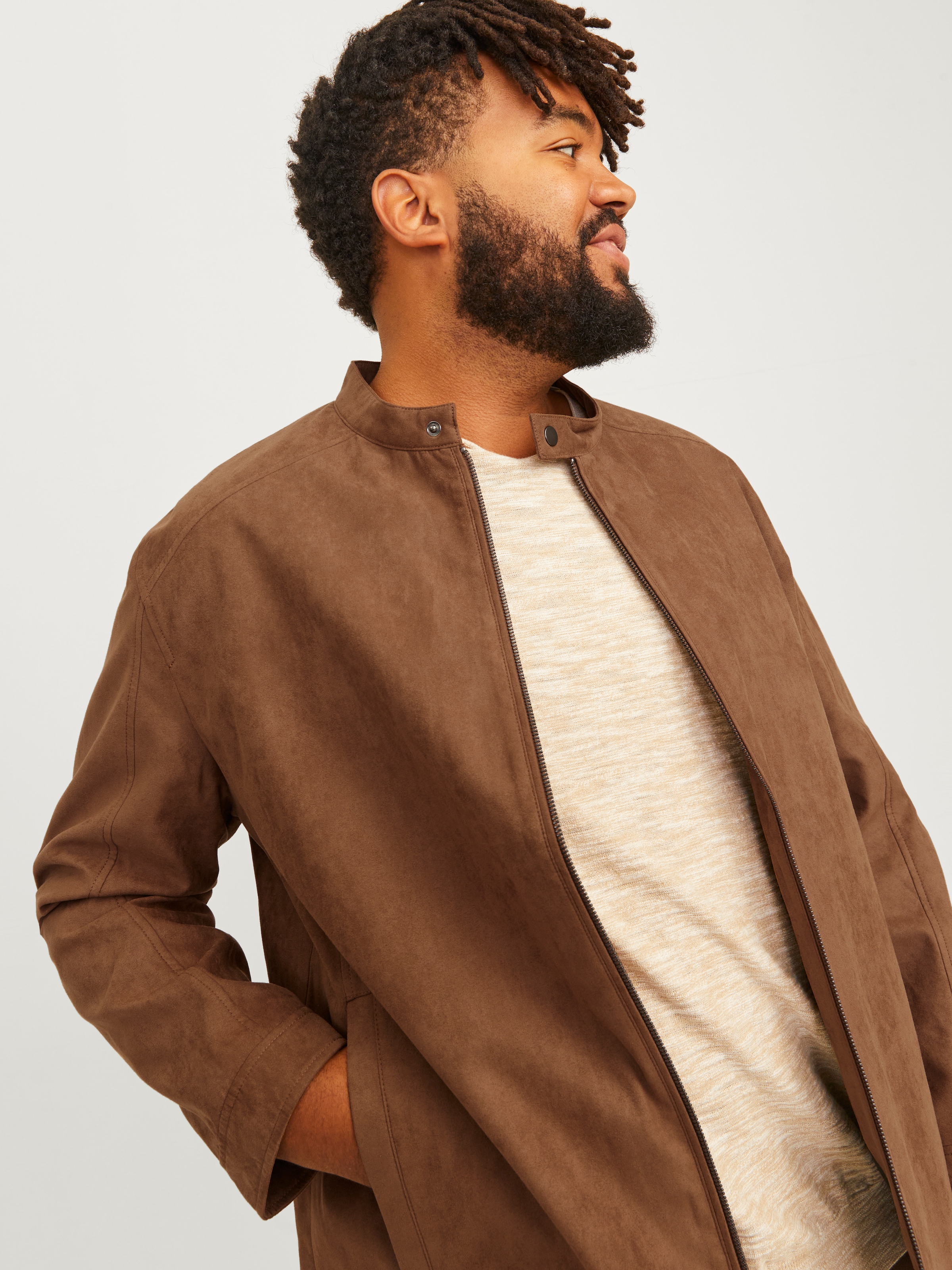 Jack & Jones PlusSize Lederimitatjacke »JJEDYLAN CLEAN JACKET NOOS PLS« ohne Kapuze