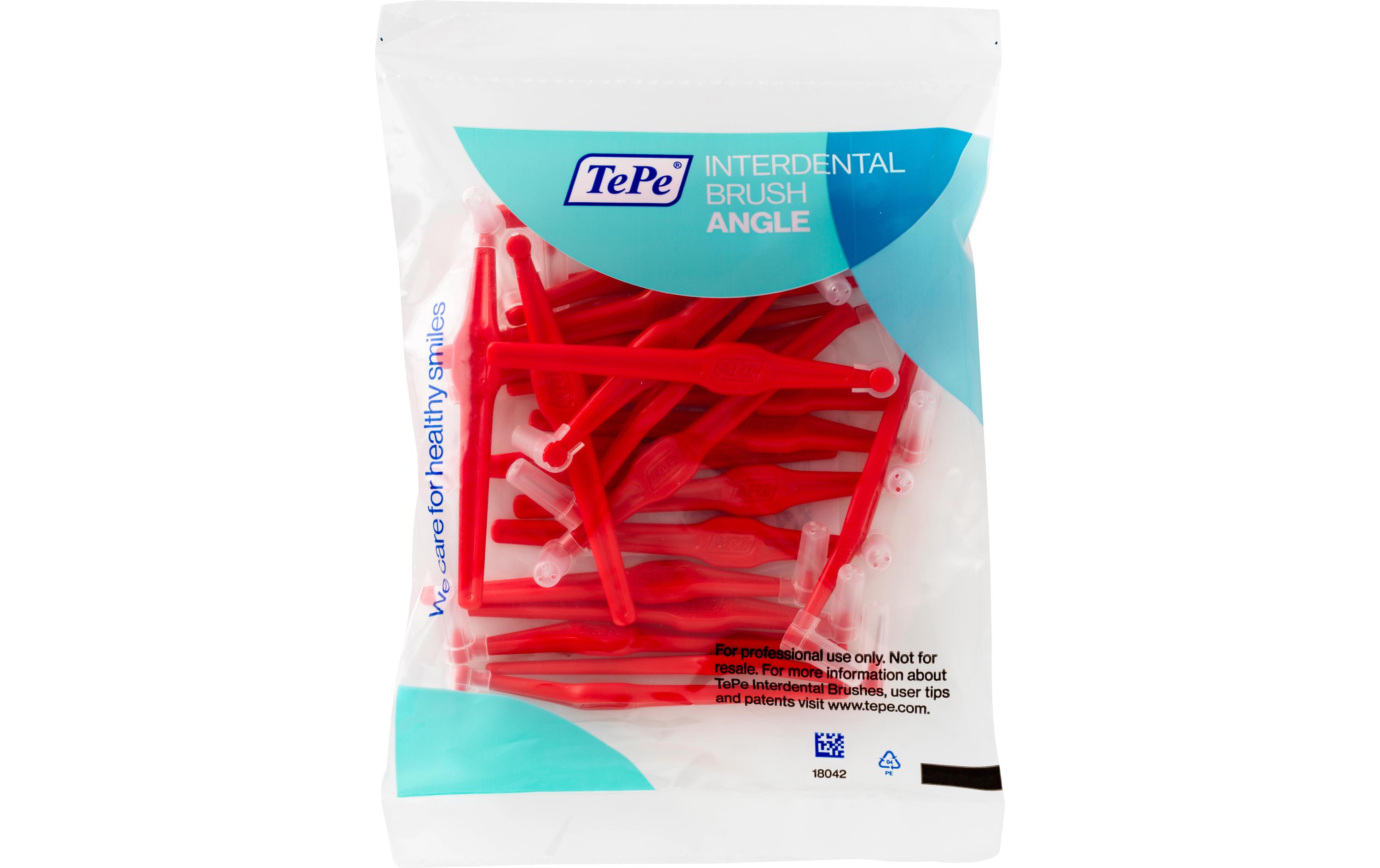 Interdentalbürsten Angle RotGewinkelte Interdentalbürste für besseren Zugang