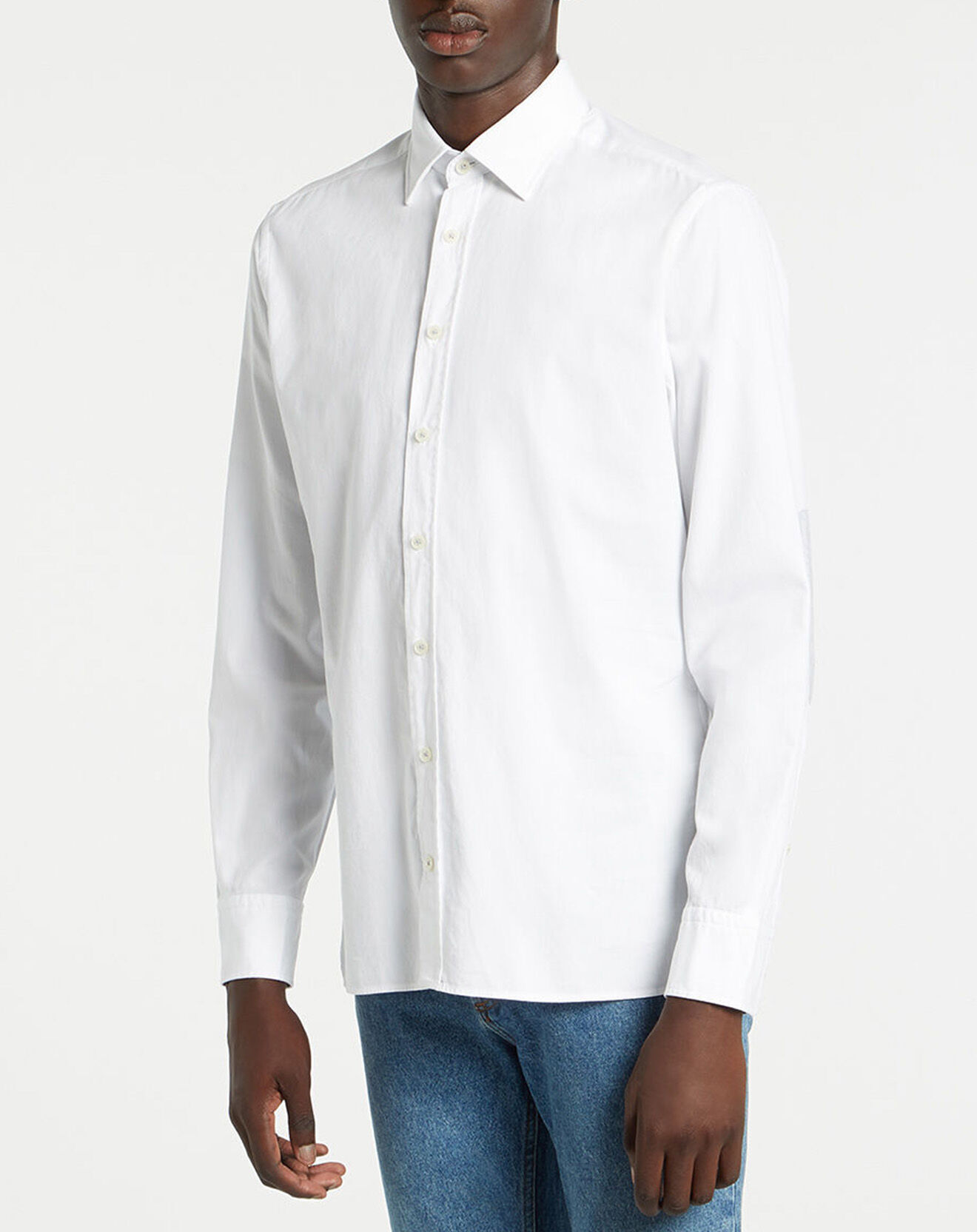 Hackett London Chemise Slim Fit Patch Coude blanche