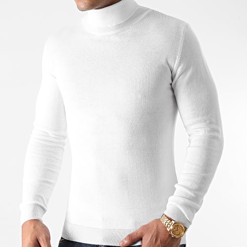 Pull Col Roulé JUM-79 Blanc