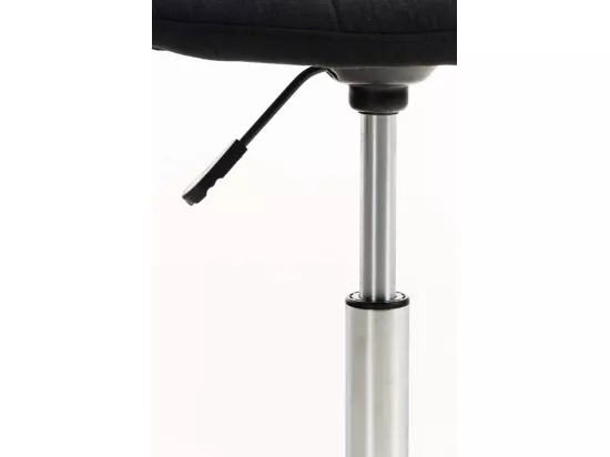Chaise de bureau - Tissu & Métal chromé - Noir - Emil