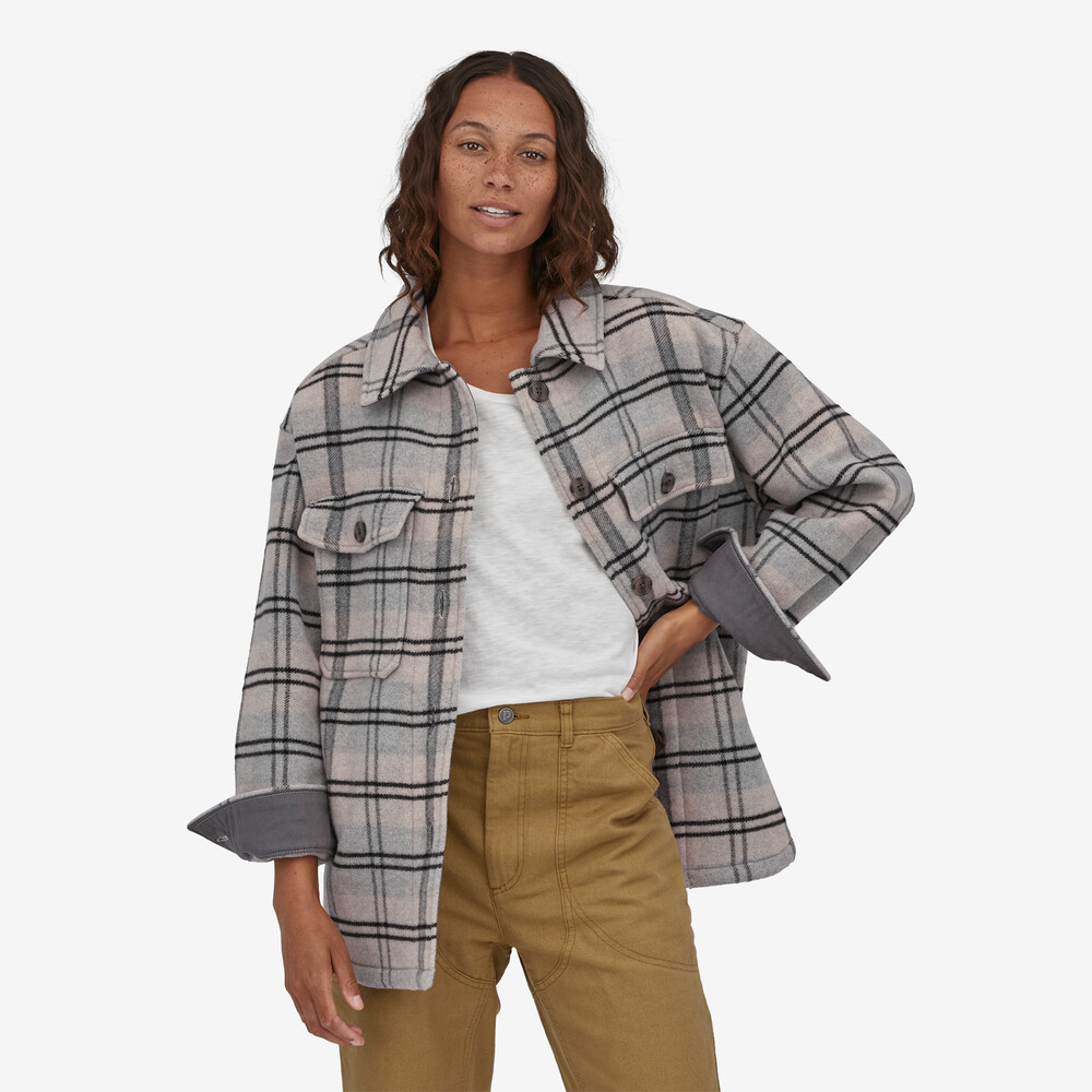 Damen-Overshirtjacke aus Meltonwolle