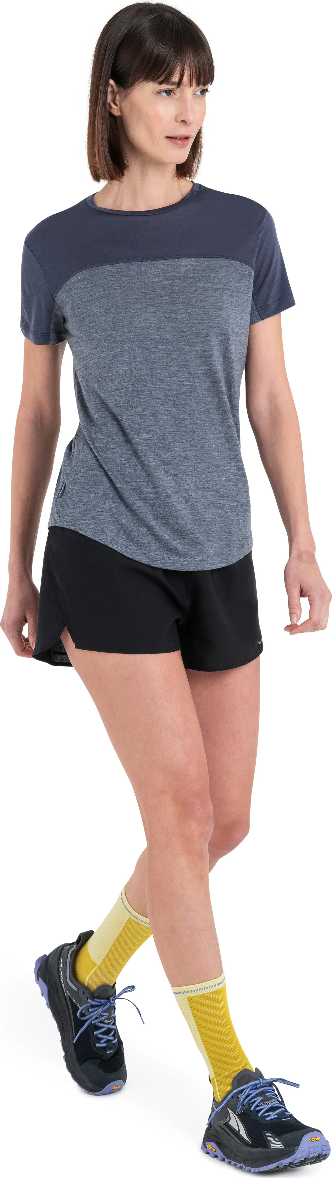Icebreaker Women Merino 125 Cool-Lite™ Sphere Iii Ss Tee Colour Block Graphite Hthr/Graphite/Cb