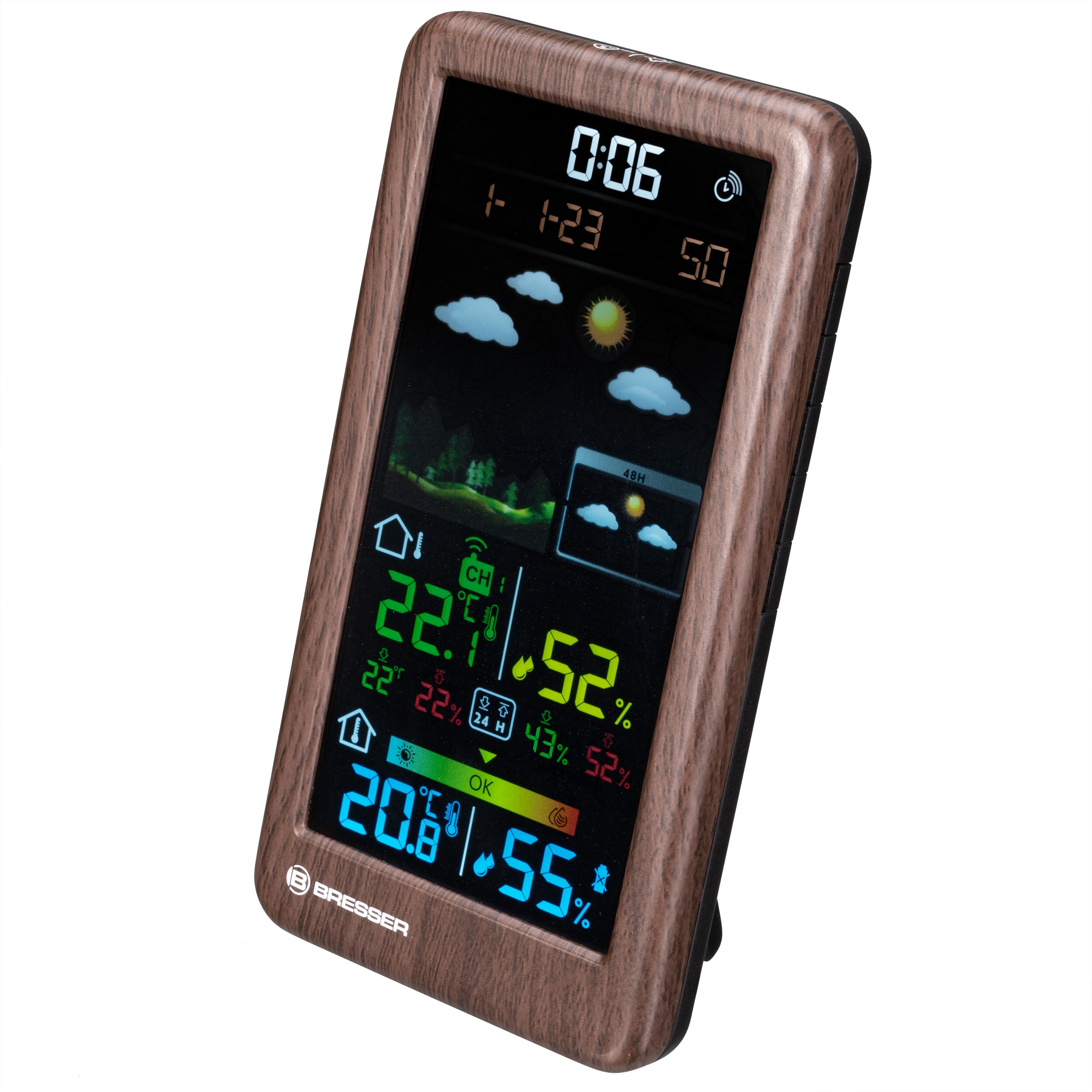 BRESSER Funkwetterstation Neomeo V in Holzoptik