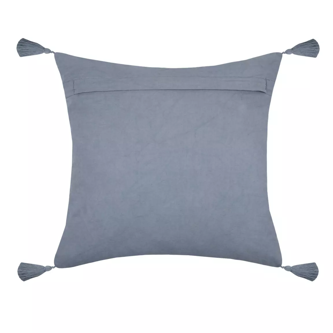 Coussin carré gaze de coton (40 cm) Sunda Bleu indigo