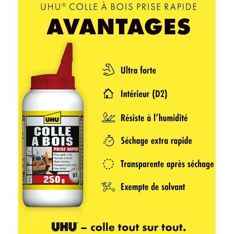 Colle à bois Prise rapide UHU