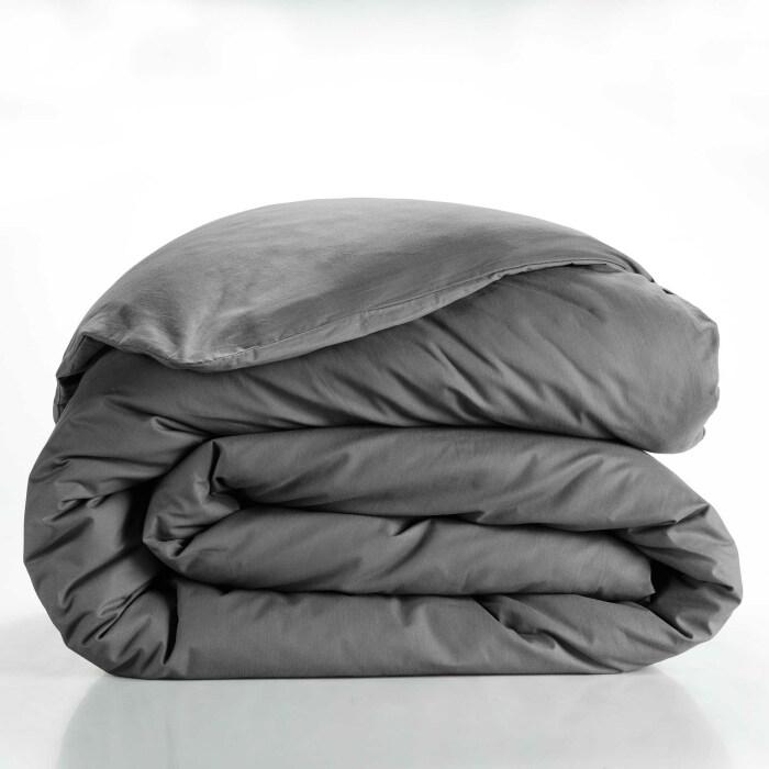 HOUSSE COUETTE 240X220CM UNI 57 FILS LINA ANTHRACITE