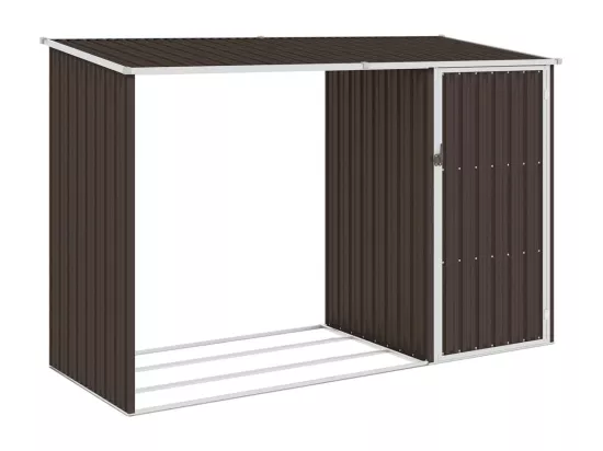 Abri à bois de jardin Marron 245x98x159 Acier galvanisé