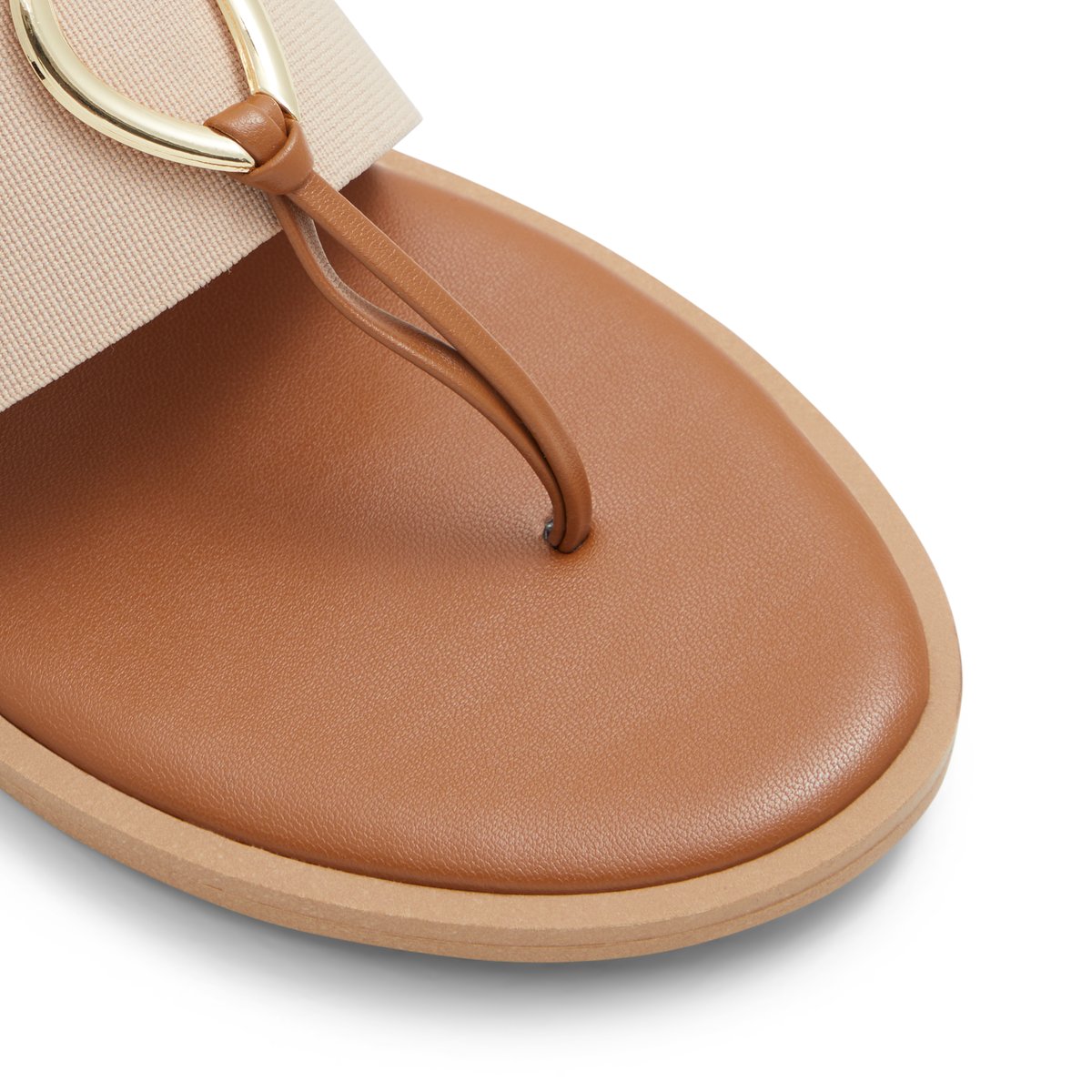 ITALIAN SHOEMAKERS-Lytha-Tongs sandales à talon plat - Talon plat - Beige