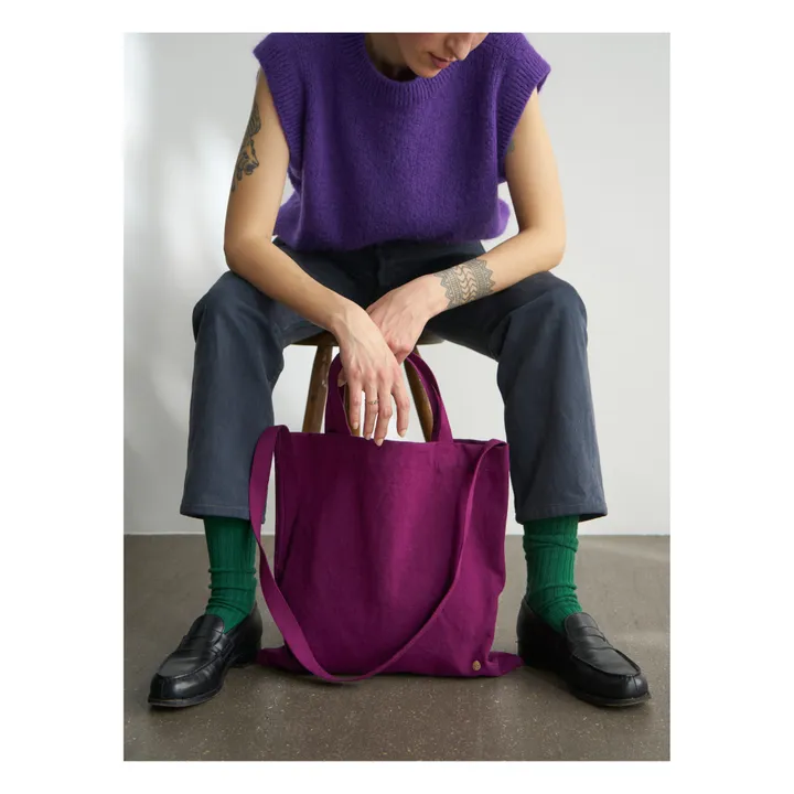 La cerise sur le gâteau Sac City Iona en toile de coton | Pourpre