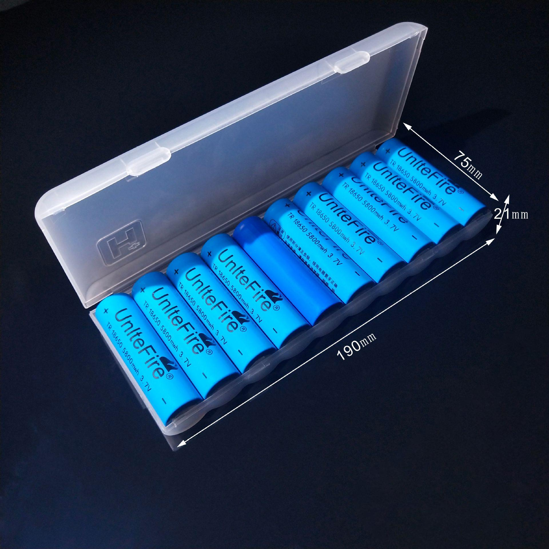 (19x7.5cm) Batterie Aufbewahrungsbox Batterien Organizer für Batterien Typen AA / AAA / 18650-Batterien - Transparent