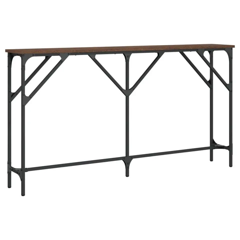 vidaXL - Consoletafel - Bruin eiken - Bewerkt hout - 140x23x75 cm