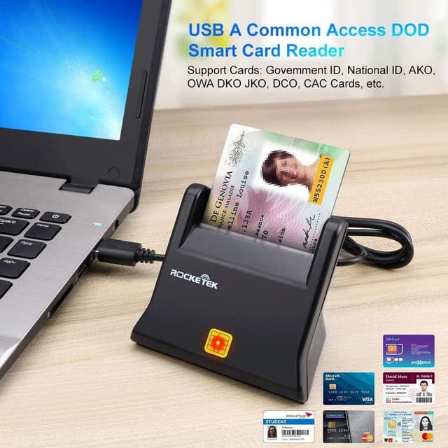 NÖRDIC USB-A Smart- og SIM-kortlæser ISO7816 ID-kort EMV Kreditkort