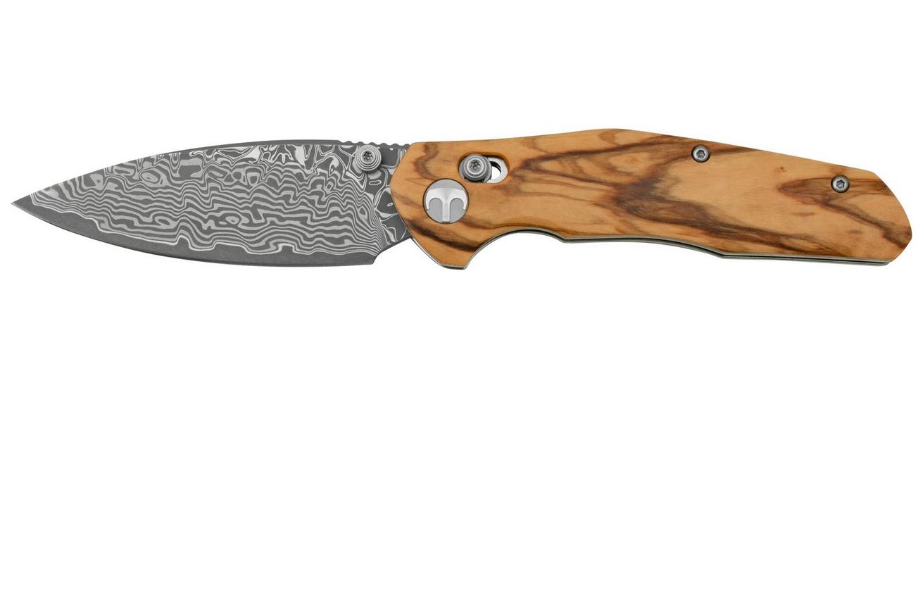 Bestechman Ronan BMK02M Olive Wood, Damascus, zakmes