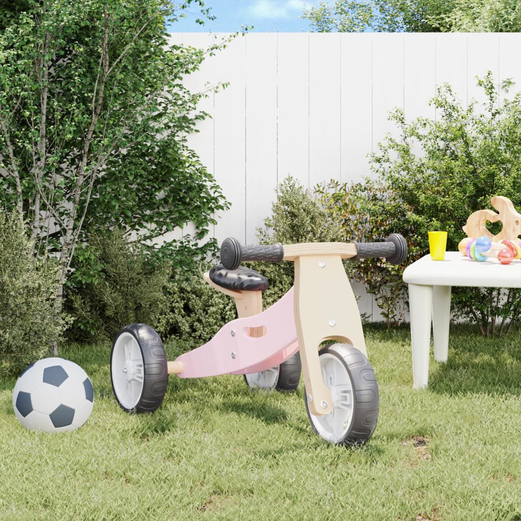 vidaXL 2-in-1 Kinderloopfiets Roze