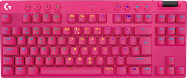 Logitech G PRO X TKL Lightspeed Tactile trådløst gamingtastatur (pink)