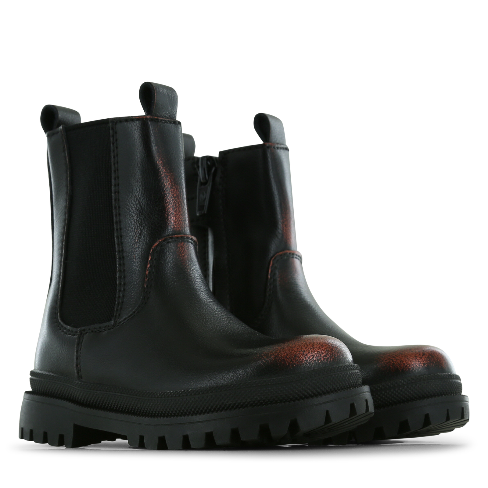 Shoesme schwarz-orange chelsea boot