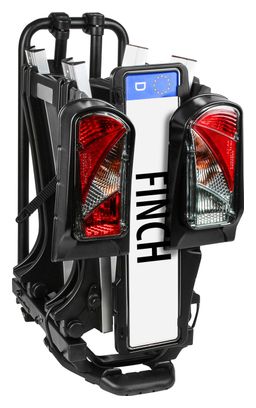 Porte-Vélos sur Boule d'Attelage Eufab Finch Prise 13 Broches - 2 Vélos (Compatible E-Bikes) Noir Argent