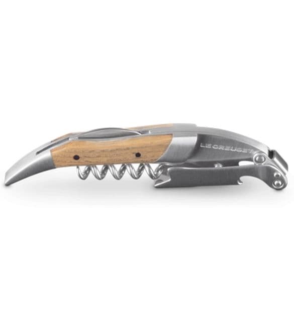 Le Creuset Kellnermesser Premium Eiche Kompakter Kellner-Korkenzieher