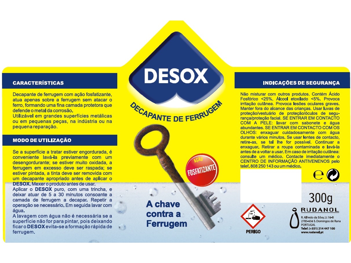 REMOVEDOR DE FERRUGEM DESOX 0.3L