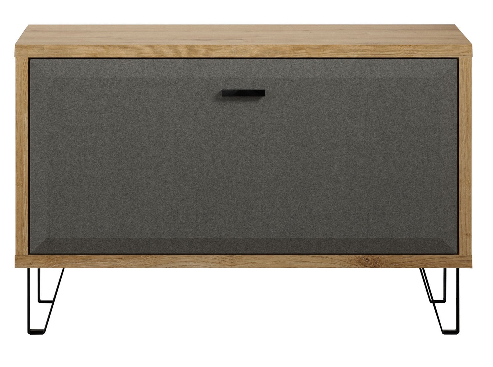 Garderobenbank Blanshe 79 x 51 cm Dark Grey/ Eiche Navarra
