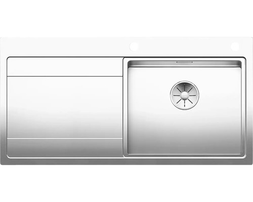 Blanco DIVON II 5 S-IF spoelbak, 1000 x 510 mm, roestvrij staal, satijnglans, 521660, 1 bak met afdruipgedeelte, bak rechts, vlak ingebouwd