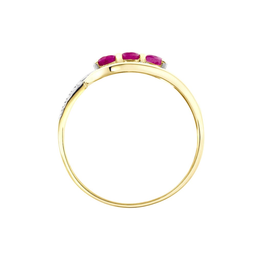 Bague Or Jaune Aurora Rubis Diamants