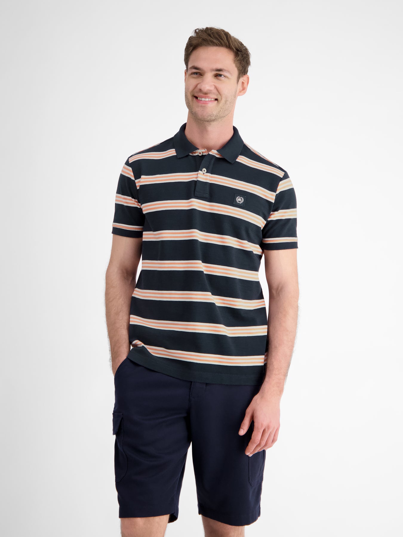 Herren Poloshirt in Rugby-Optik