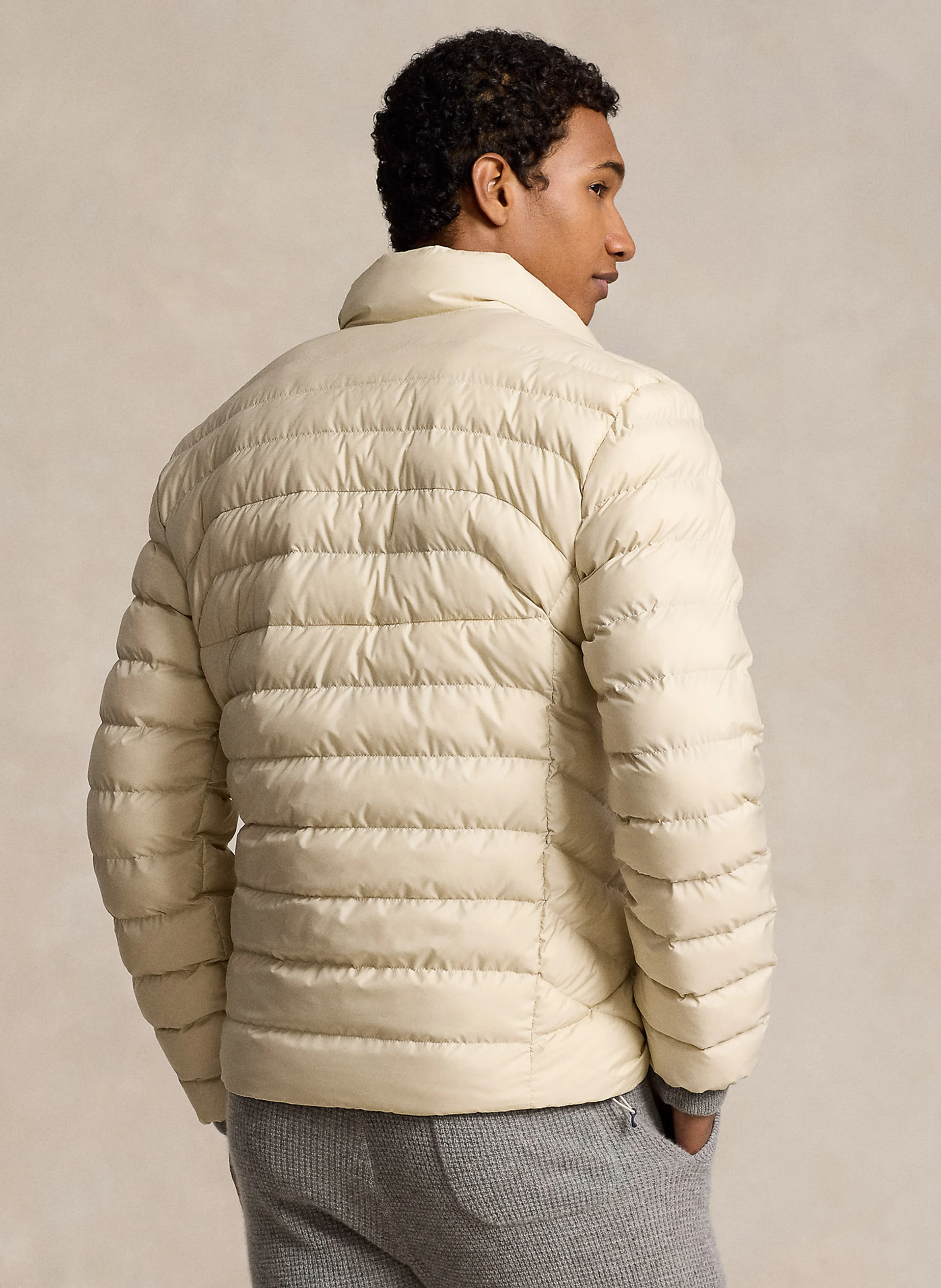 Doudoune col montant| Beige