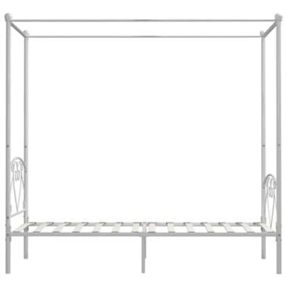 vidaXL - Hemelbed met hoofdbord - Wit - Metaal - 90x200 cm
