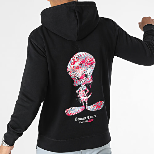 Sweat Capuche Tweety Graff Pink Noir