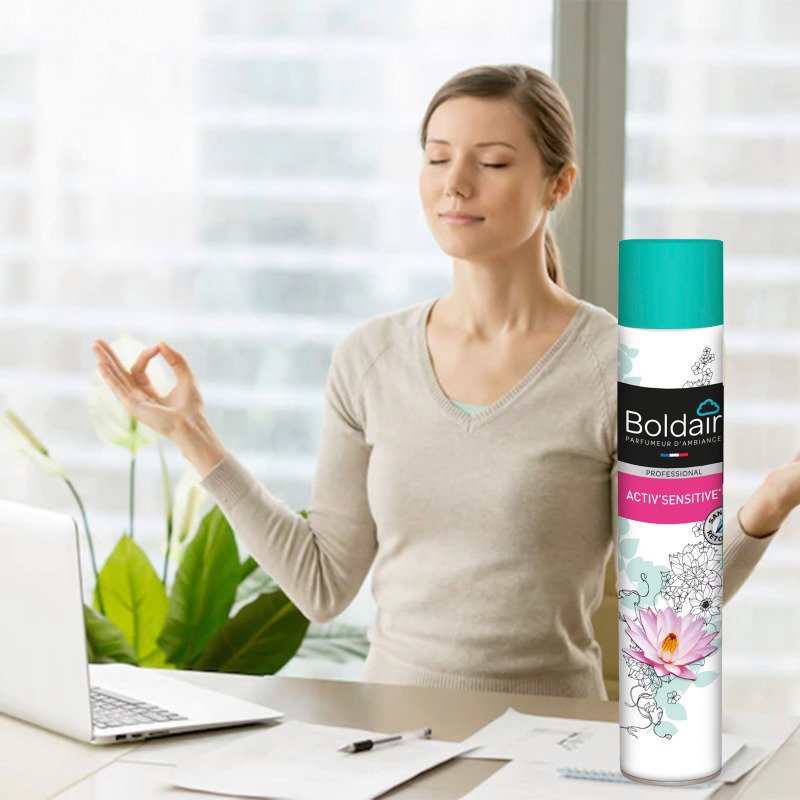 Désodorisant aromathérapie Boldair activ'sensitive Patchouli - Aérosol 500 ml