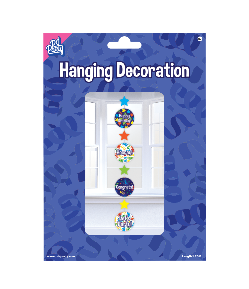 Hangdecoratie Happy Birthday 120cm