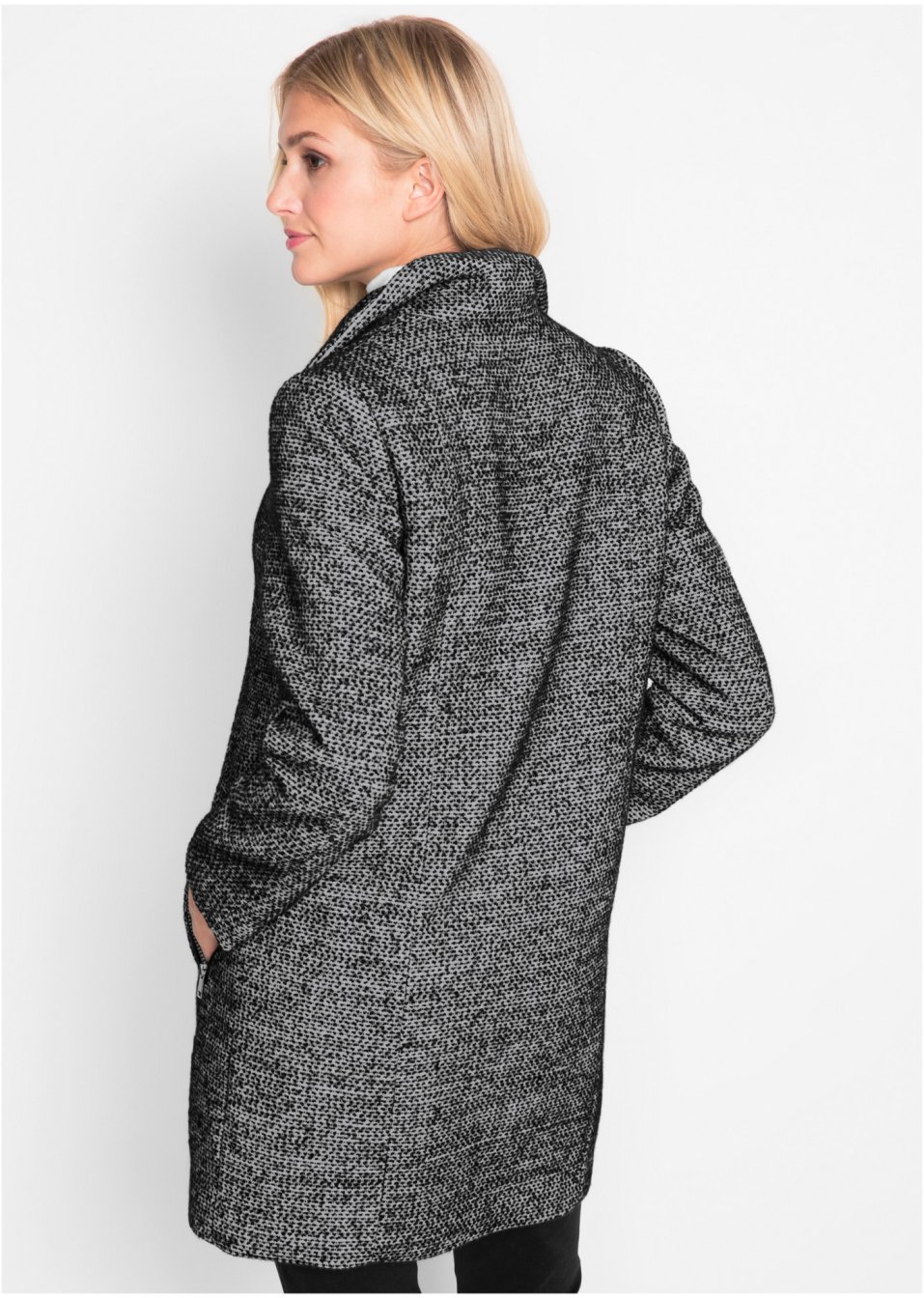 Manteau mi-saison décontracté imitation laine