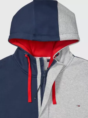 Moletom com capuz adaptável em blocos de cores