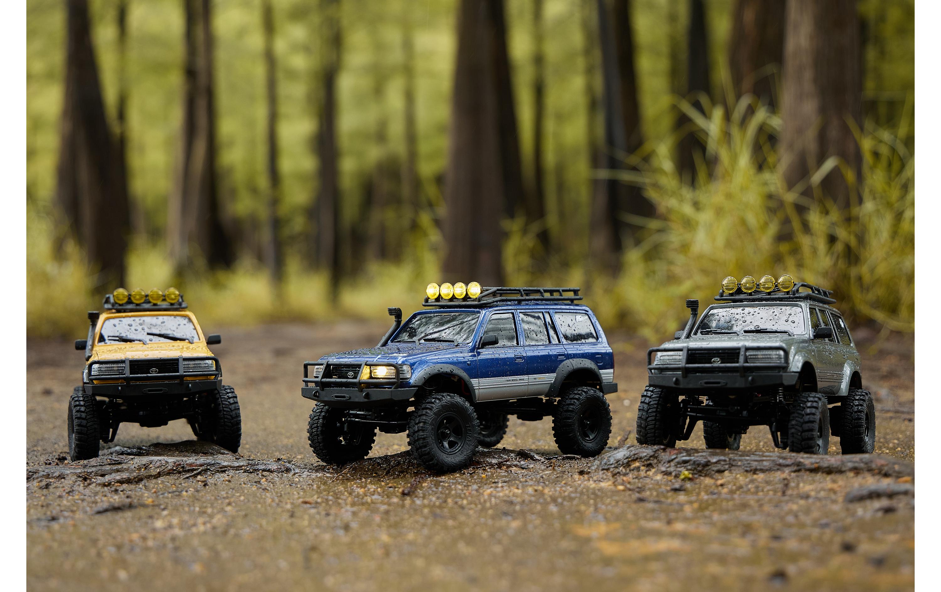 Scale Crawler FCX18 Toyota LC80 Gelb, RTR, 1:18<br>Mini Rock Crawler mit detaillierter Toyota Landcruiser Karosserie und 2-Gang Getriebe