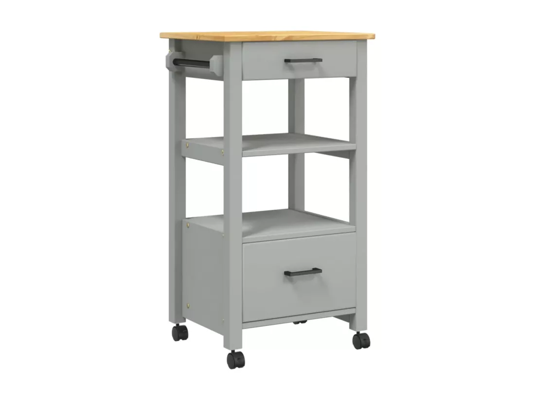 Chariot de cuisine MONZA 48x40x90 cm bois massif de pin
