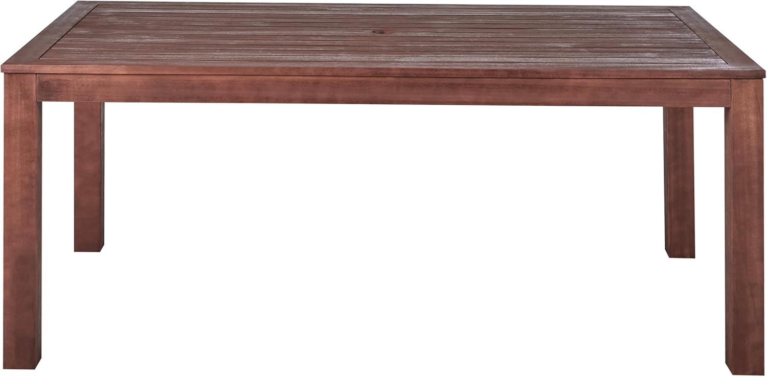 Beliani Rustikaler Gartentisch Dunkelbraun Eukalyptusholz 180 x 100 cm Tuscania