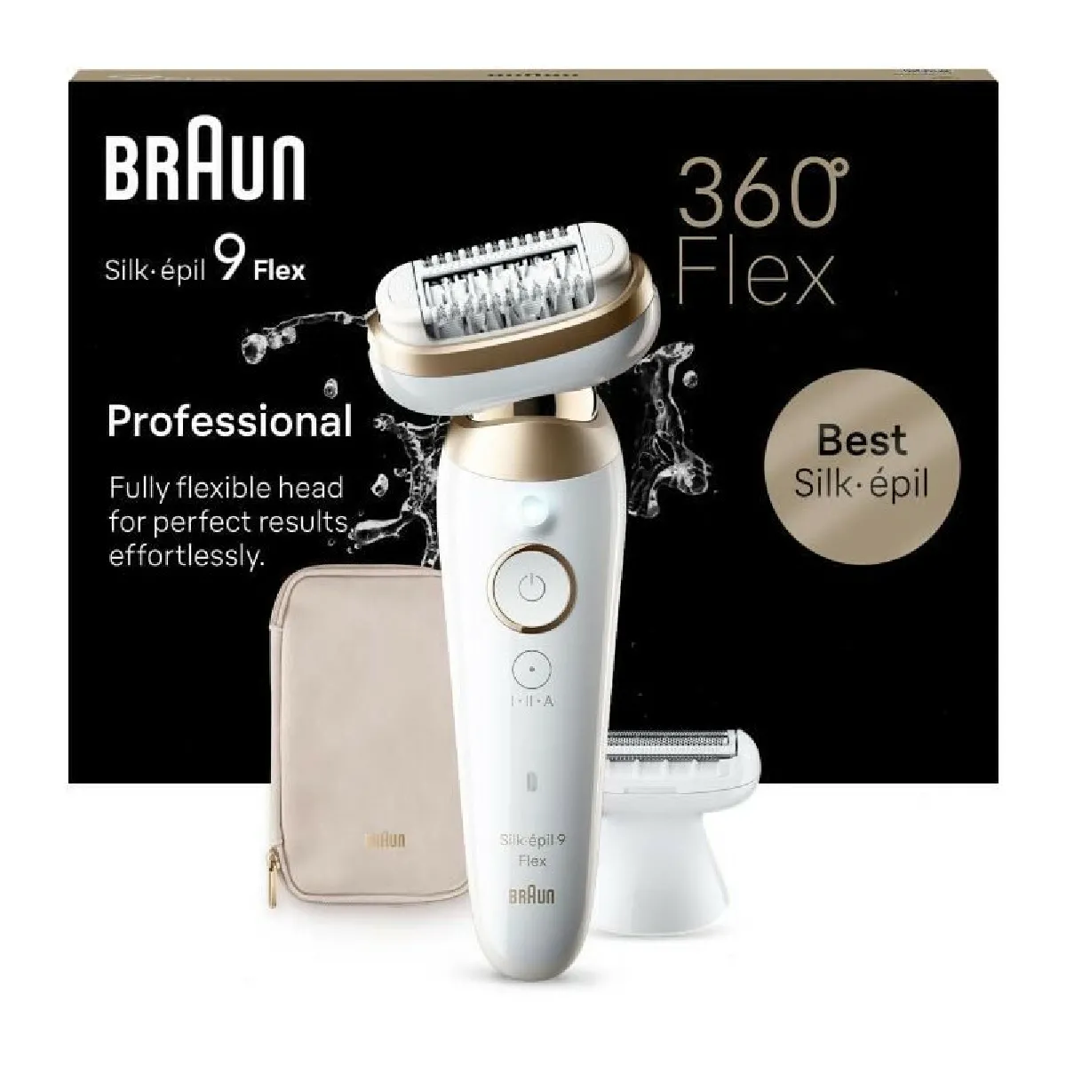 Épilateur électrique - BRAUN - Silk-épil 9 Flex - Épilation Facile - 9-041 3D - Blanc / Doré