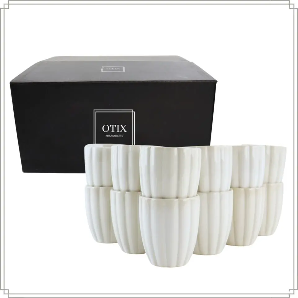 OTIX Koffiekopjes Zonder Oor Set van 12 Koffietassen Theemok 120ml