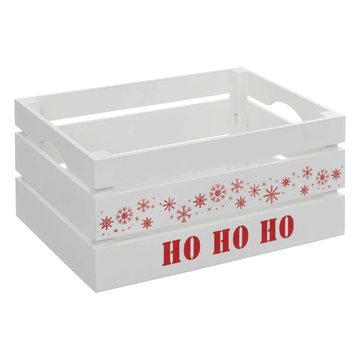 Atmosphera, Createur D'Interieur Atmosphera Lot de 3 Cagettes de Noël en Bois - Blanc