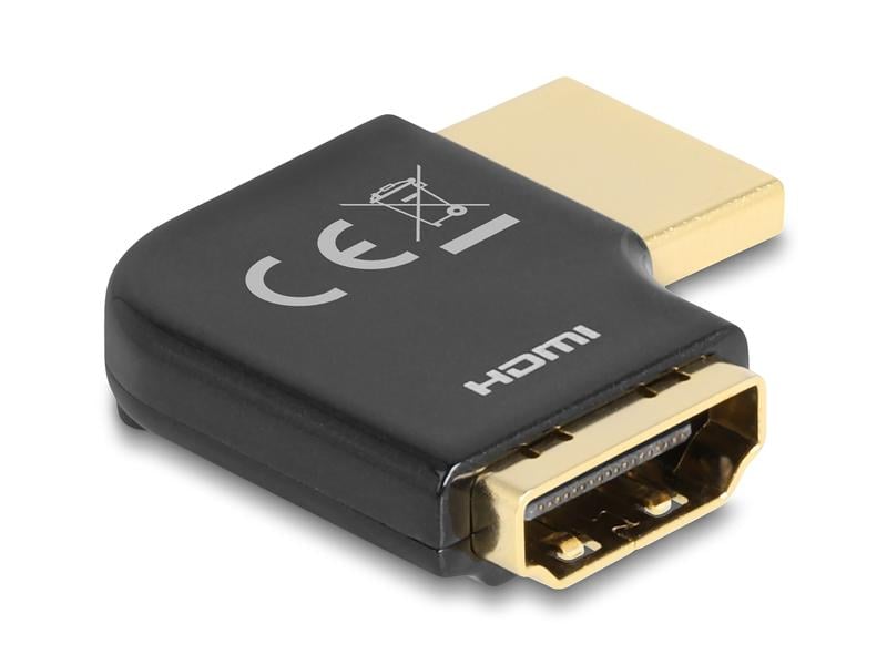 Delock Adapter 90° links gewinkelt, 8K 60 Hz HDMI - HDMI Delock HDMI Adapter Stecker zu Buchse 90° links gewinkelt 8K 60 Hz Metall